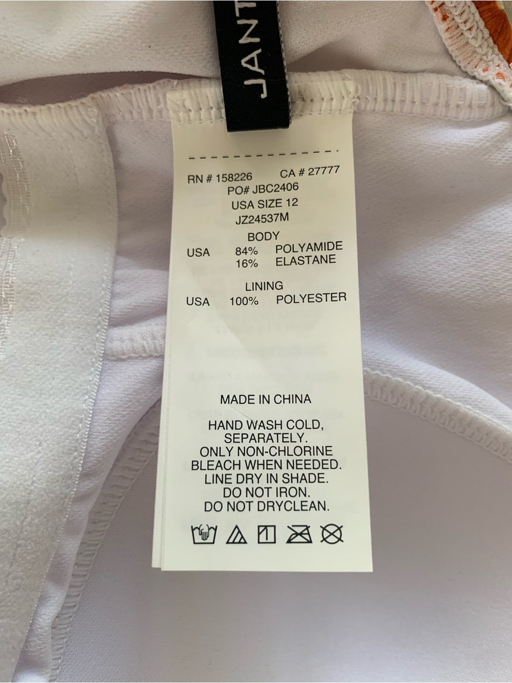 NWT Jantzen Swimsuit: 1-Piece White/Teal Multicolor Floral Top, Ruched Center 12 - Picture 13 of 15